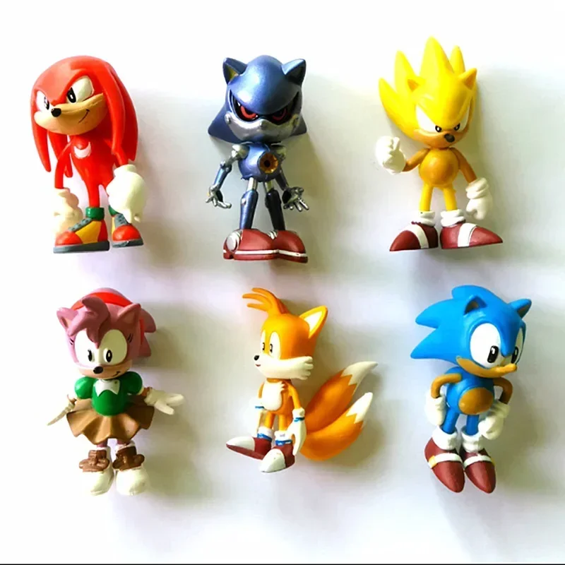 Model Kit Sonic - 세트 미니 귀여운 6pcs 소닉 PVC