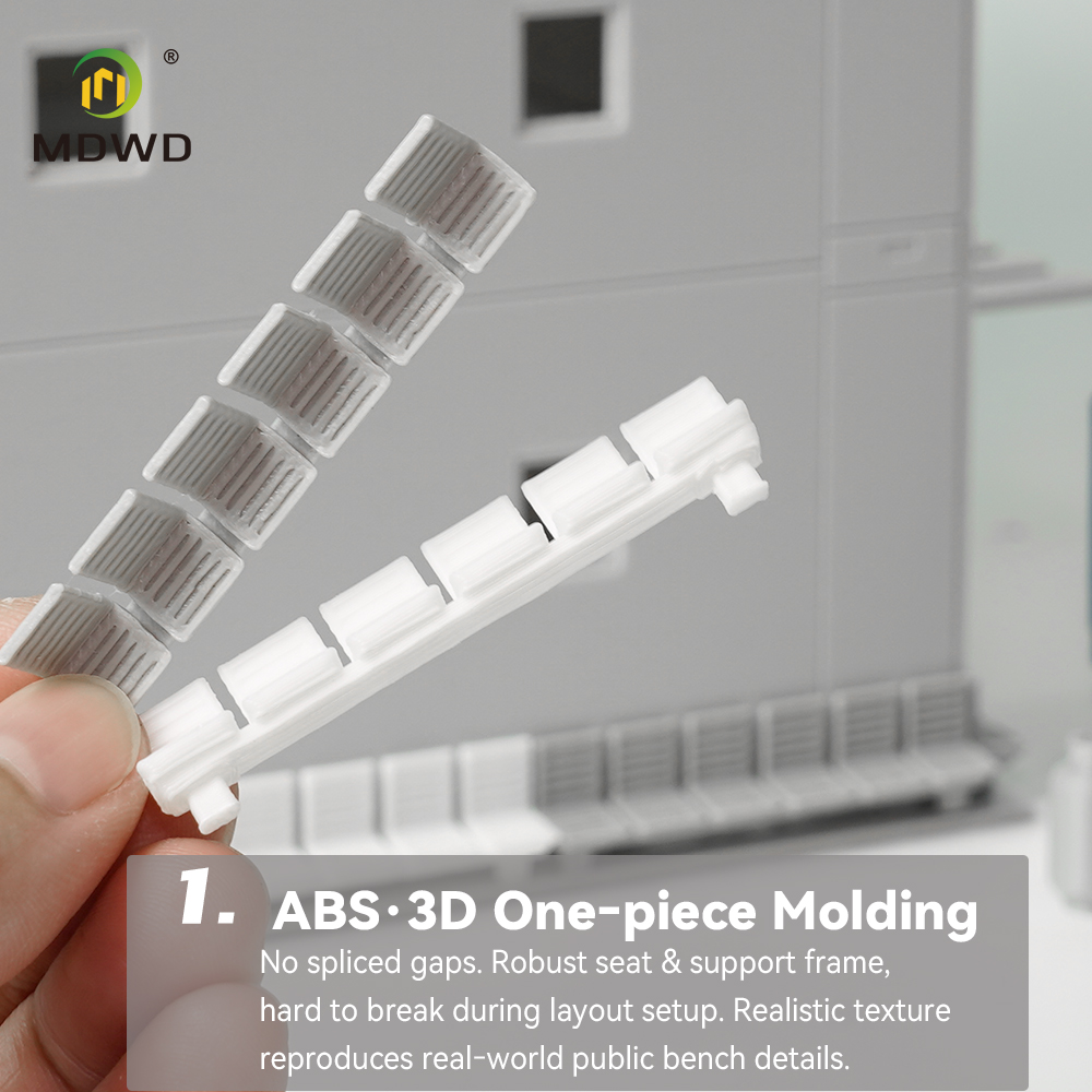Model Kit Train - HO 스케일 1:87 공공 벤치 모형