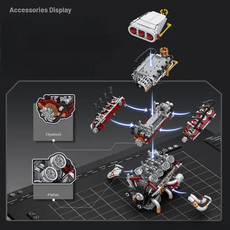 2347PCS 고시뮬레이션 기술 고출력 V8 엔진 모델 - Model Kit V8 Engine 리뷰 및 가격
