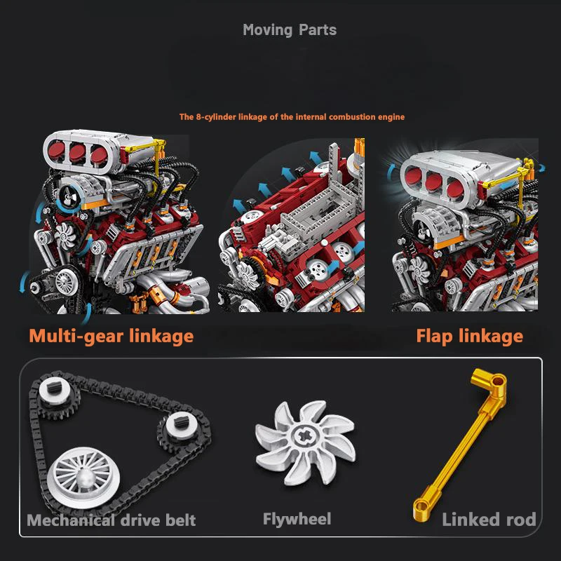 2347PCS 고시뮬레이션 기술 고출력 V8 엔진 모델 - Model Kit V8 Engine 리뷰 및 가격
