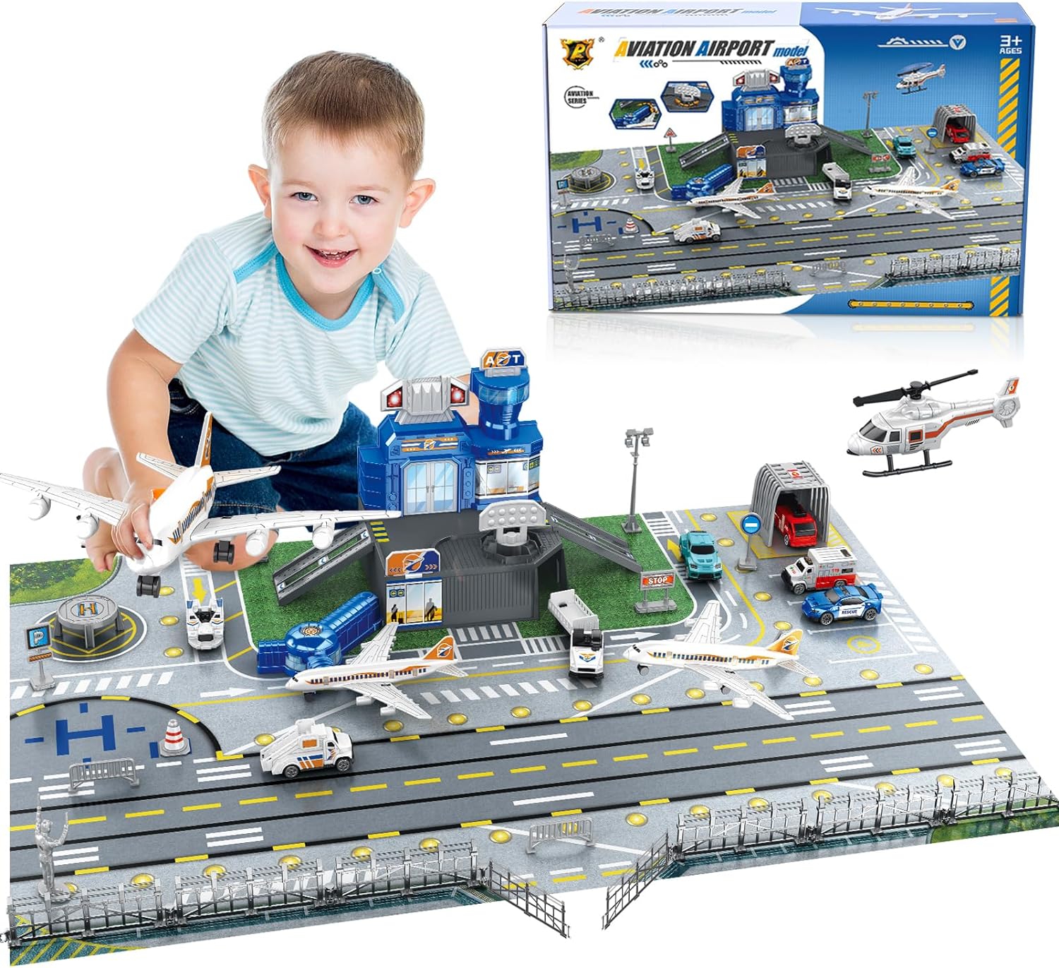 자동차, 헬리콥터, 비행기, 타워, 공항 놀이 매트,  - Model Kit Plane 리뷰 및 가격