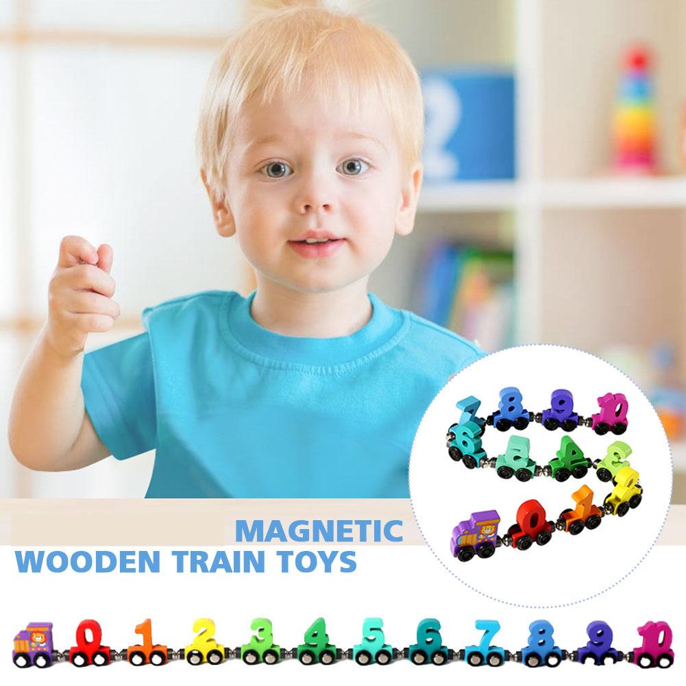 나무 자석 숫자 기차 조립 블록 조립 자동차 유아 조기 - Model Kit Train 리뷰 및 가격